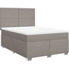 Image de vidaXL Lit boxspring avec matelas Taupe 140x200 cm Tissu