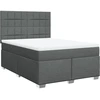 Image de vidaXL Lit boxspring avec matelas gris foncé 140x200 cm Tissu