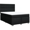 Image de vidaXL Lit boxspring avec matelas noir 140x200 cm Tissu