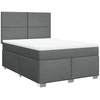Image de vidaXL Lit boxspring avec matelas gris foncé 160x200 cm Tissu