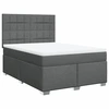 Image de vidaXL Lit boxspring avec matelas gris foncé 160x200 cm Tissu