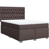 Image de vidaXL Lit boxspring avec matelas brun foncé 160x200 cm Tissu
