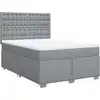 Image de vidaXL Lit boxspring avec matelas gris clair 160x200 cm Tissu