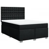 Image de vidaXL Lit boxspring avec matelas noir 160x200 cm Tissu