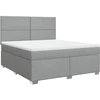 Image de vidaXL Lit boxspring avec matelas gris clair 180x200 cm Tissu