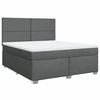Image de vidaXL Lit boxspring avec matelas gris foncé 180x200 cm Tissu