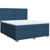 Image de vidaXL Lit boxspring avec matelas bleu 180x200 cm Tissu