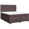 Image de vidaXL Lit boxspring avec matelas brun foncé 180x200 cm Tissu