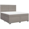 Image de vidaXL Lit boxspring avec matelas Taupe 180x200 cm Tissu