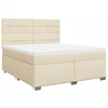 Image de vidaXL Lit boxspring avec matelas Crème 180x200 cm Tissu