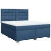 Image de vidaXL Lit boxspring avec matelas bleu 180x200 cm Tissu