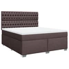 Image de vidaXL Lit boxspring avec matelas brun foncé 180x200 cm Tissu