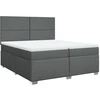 Image de vidaXL Lit boxspring avec matelas gris foncé 200x200 cm Tissu