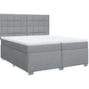 Image de vidaXL Lit boxspring avec matelas gris clair 200x200 cm Tissu