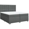 Image de vidaXL Lit boxspring avec matelas gris foncé 200x200 cm Tissu