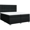 Image de vidaXL Lit boxspring avec matelas noir 200x200 cm tissu