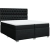 Image de vidaXL Lit boxspring avec matelas noir 200x200 cm tissu