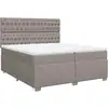 Image de vidaXL Lit boxspring avec matelas Taupe 200x200 cm Tissu