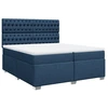Image de vidaXL Lit boxspring avec matelas bleu 200x200 cm Tissu