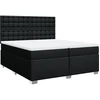 Image de vidaXL Lit boxspring avec matelas noir 200x200 cm tissu