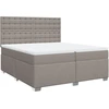Image de vidaXL Lit boxspring avec matelas Taupe 200x200 cm Tissu