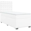 Image de vidaXL Lit boxspring avec matelas blanc 80x200 cm similicuir