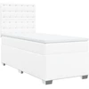 Image de vidaXL Lit boxspring avec matelas blanc 90x190 cm similicuir