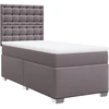 Image de vidaXL Lit boxspring avec matelas Gris 90x190 cm simili-cuir