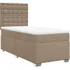 Image de vidaXL Lit Boxspring avec matelas Cappuccino-Brun 90x200cm simili-cuir