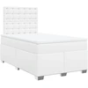 Image de vidaXL Lit boxspring avec matelas blanc 120x200 cm similicuir