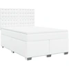 Image de vidaXL Lit boxspring avec matelas blanc 140x200 cm similicuir