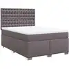 Image de vidaXL Lit boxspring avec matelas Gris 160x200 cm simili-cuir