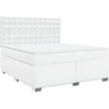 Image de vidaXL Lit boxspring avec matelas blanc 180x200 cm similicuir