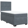 Image de vidaXL Lit boxspring avec matelas gris foncé 90x190 cm velours