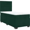 Image de vidaXL Lit boxspring avec matelas vert foncé 90x190 cm velours