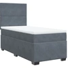 Image de vidaXL Lit boxspring avec matelas gris foncé 90x200 cm velours