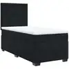 Image de vidaXL Lit boxspring avec matelas noir 90x200 cm velours