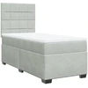 Image de vidaXL Lit boxspring avec matelas gris clair 90x200 cm velours