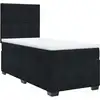 Image de vidaXL Lit boxspring avec matelas noir 90x200 cm velours