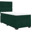 Image de vidaXL Lit boxspring avec matelas vert foncé 90x200 cm velours