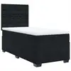 Image de vidaXL Lit boxspring avec matelas noir 90x200 cm velours