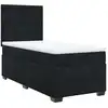 Image de vidaXL Lit boxspring avec matelas noir 100x200 cm velours
