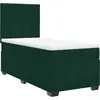 Image de vidaXL Lit boxspring avec matelas vert foncé 100x200 cm velours