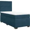Image de vidaXL Lit boxspring avec matelas bleu 100x200 cm velours