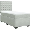 Image de vidaXL Lit boxspring avec matelas gris clair 100x200 cm velours