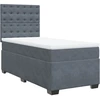 Image de vidaXL Lit boxspring avec matelas gris foncé 100x200 cm velours