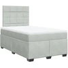 Image de vidaXL Lit boxspring avec matelas gris clair 120x190 cm velours