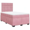 Image de vidaXL Lit boxspring avec matelas rose 120x190 cm velours