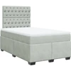 Image de vidaXL Lit boxspring avec matelas gris clair 120x190 cm velours