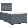 Image de vidaXL Lit boxspring avec matelas gris foncé 120x190 cm velours